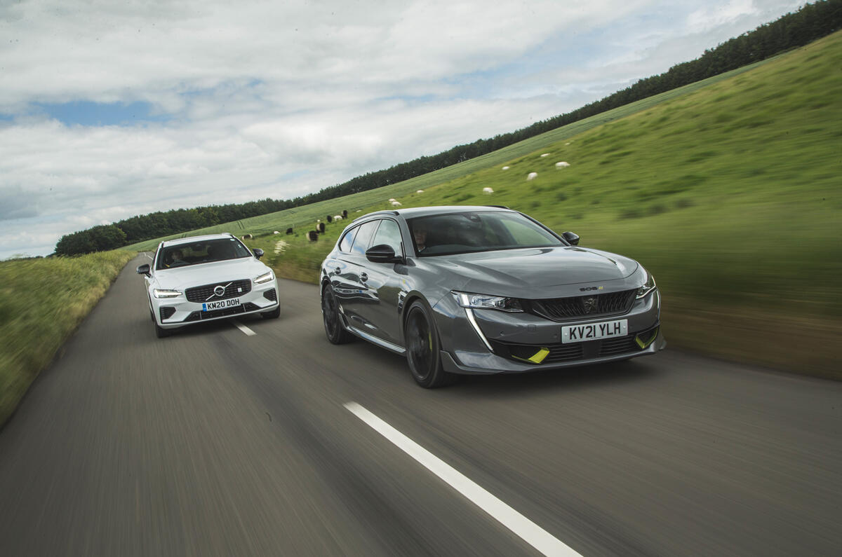 97 PHEV wagons triple test 2021 tracking pair front