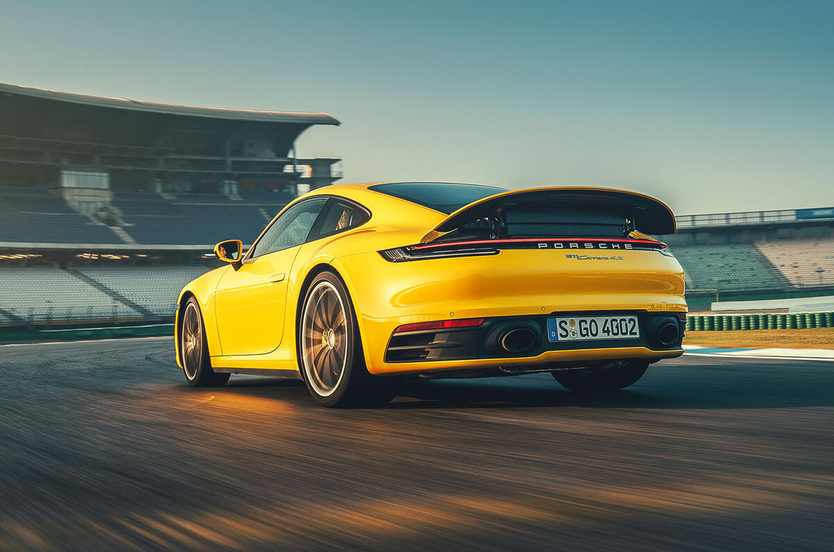 2019 Porsche 911 Carrera S track drive - hero rear