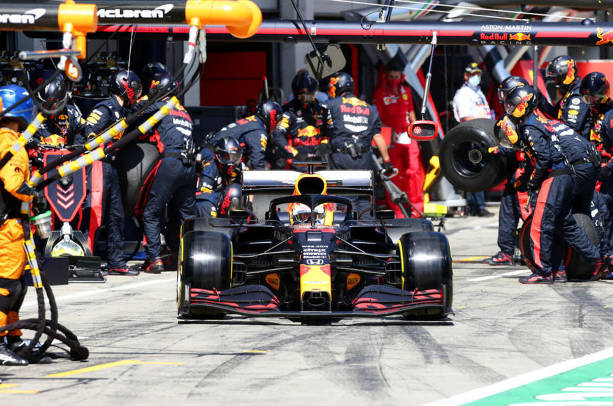 97 Red Bull pit lane