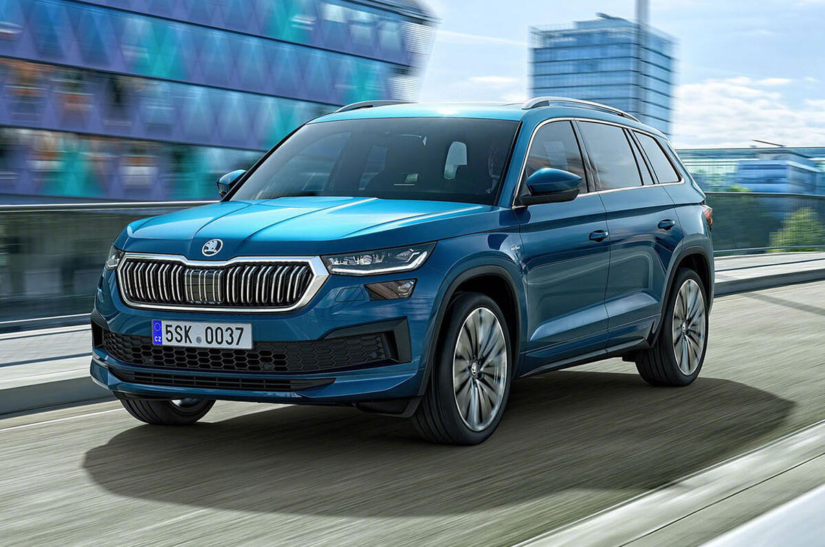 97 Skoda Kodiaq MY2021 facelift LandK official images tracking front