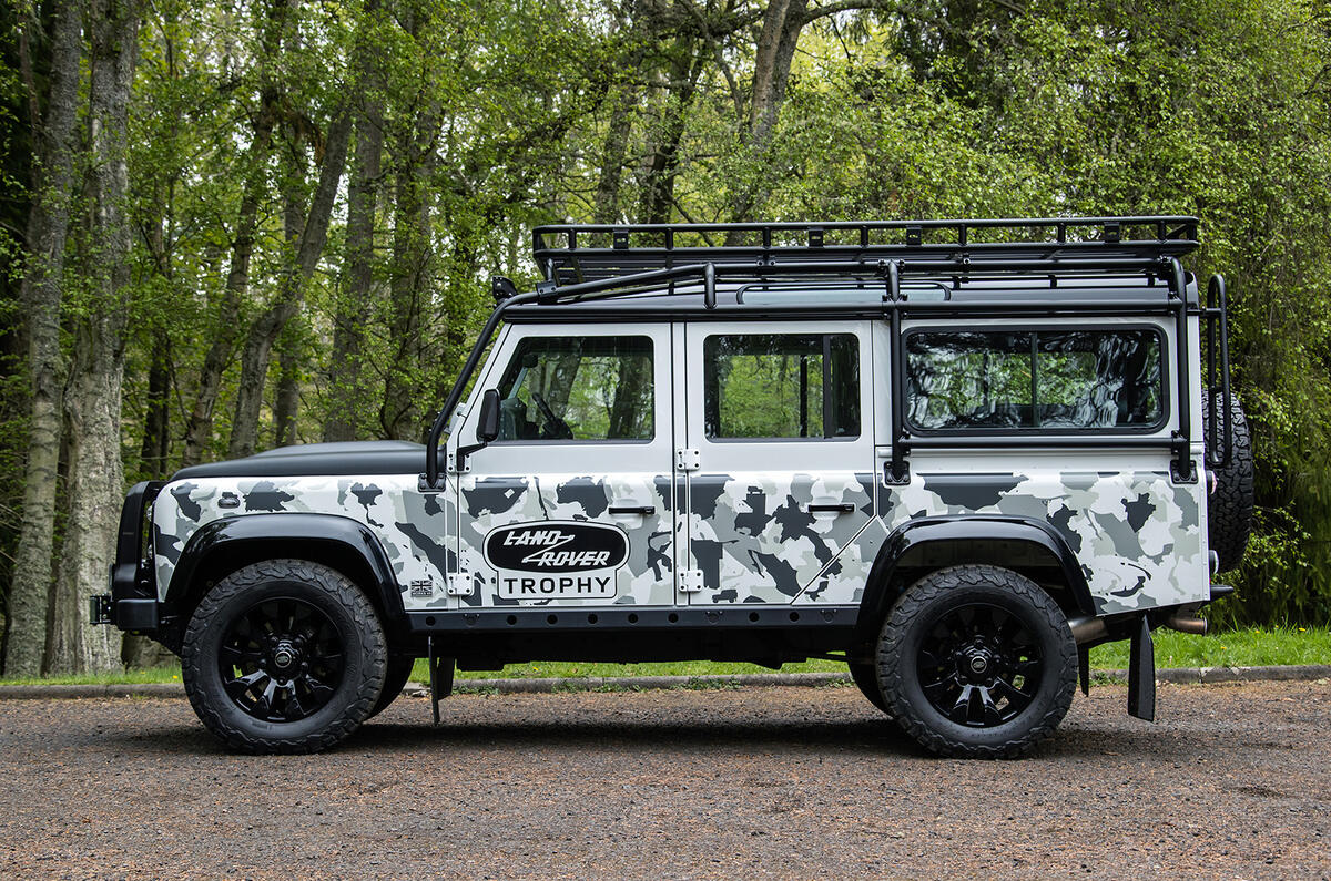 97 Land Rover Classic Defender Works V8 Trophy II side 97 Land Rover Classic Defender Works V8 Trophy II side