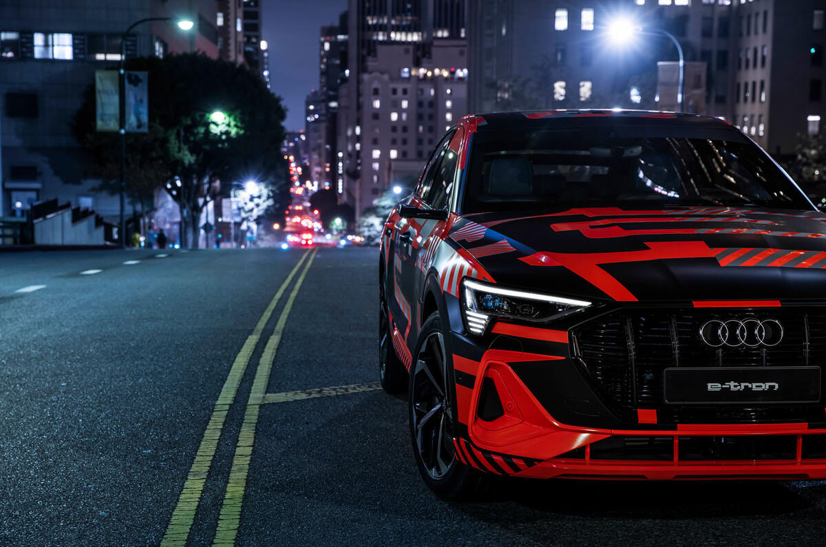 Audi E-tron Sportback prototype matrix headlights - headlight details