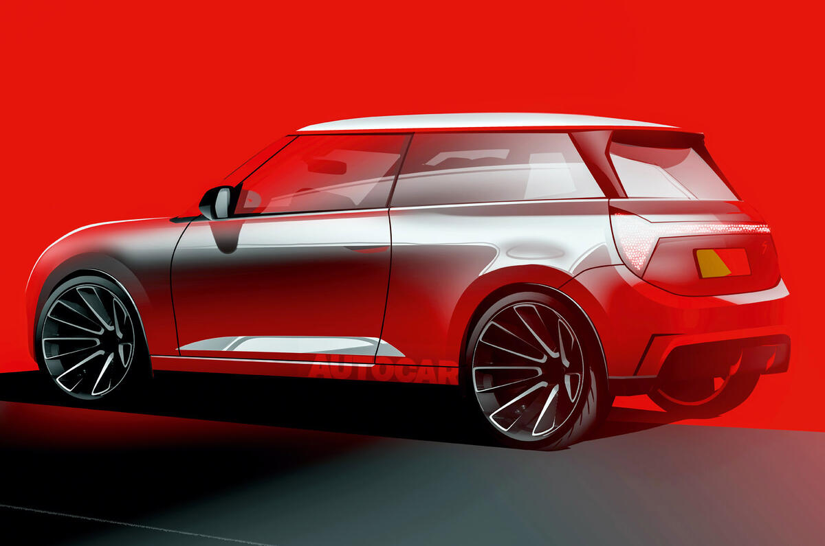 98 2023 Mini hatchback render by Autocar rear