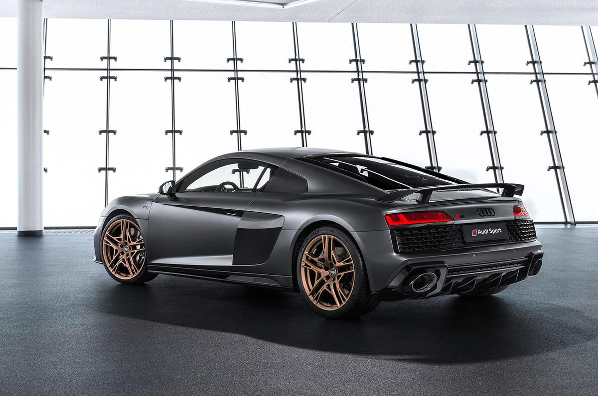 Audi R8 V10 Decennium official press images - hero rear