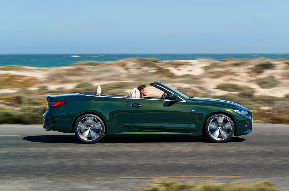2021 BMW 4 Series Convertible official images - tracking side