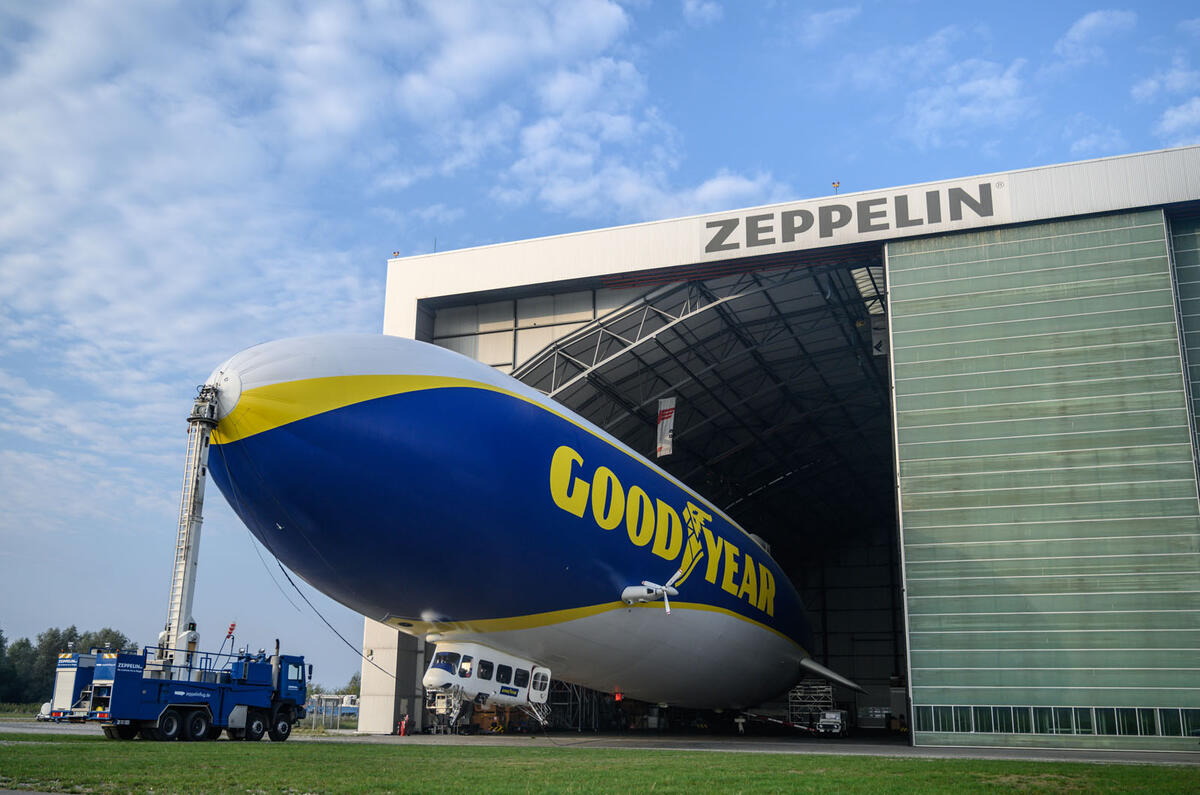 Autocar Christmas Road Test 2020: the Goodyear Blimp - hangar Autocar Christmas Road Test 2020: the Goodyear Blimp - hangar