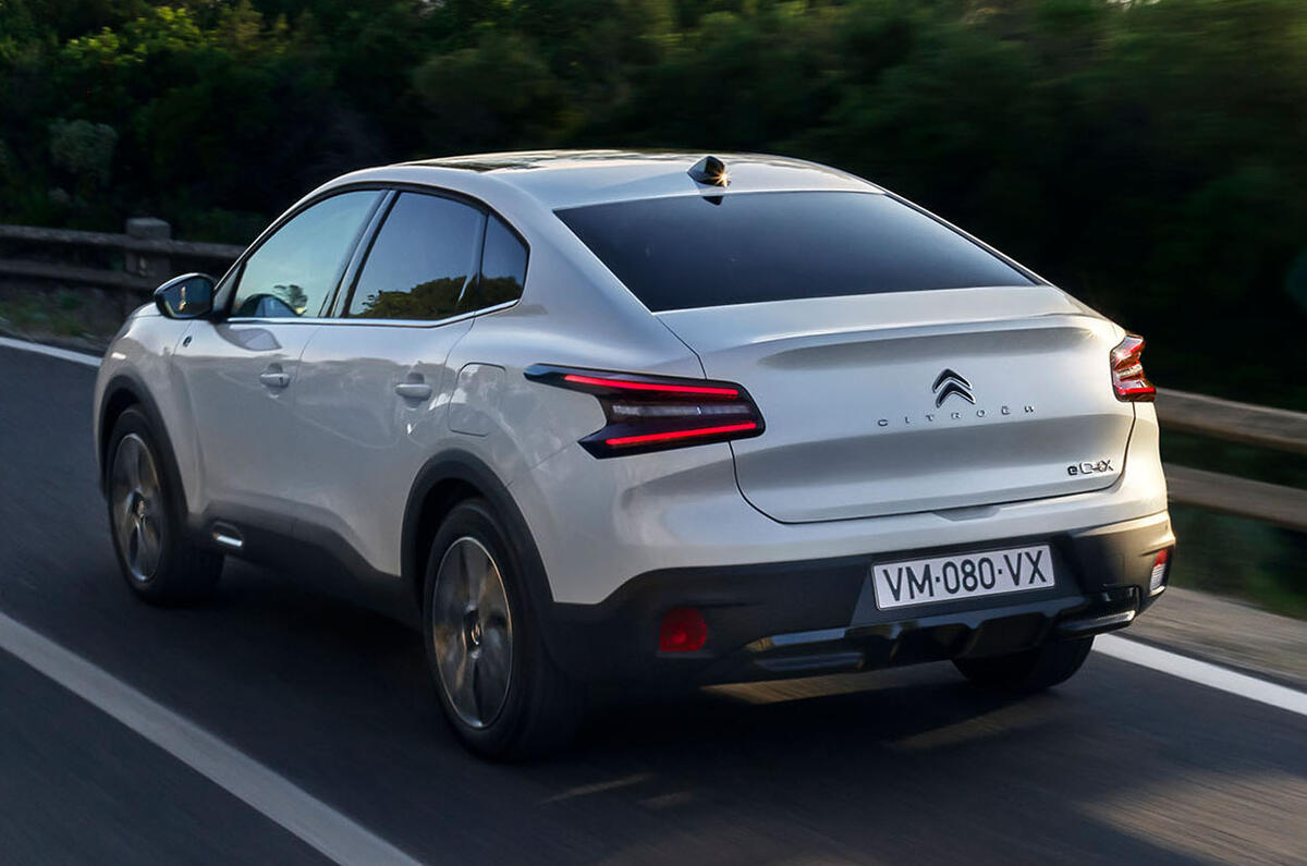 98 citroen e c4x tracking rear quarter 2022