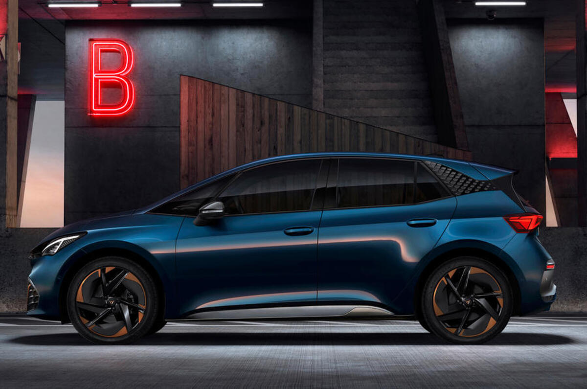 98 cupra born 2021 official reveal hero side