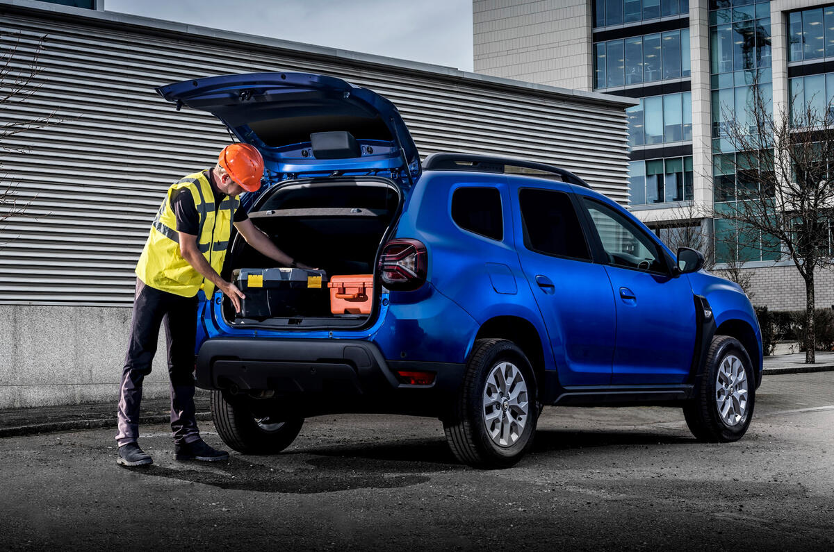 98 Dacia Duster Commercial 2021 official images static rear boot open
