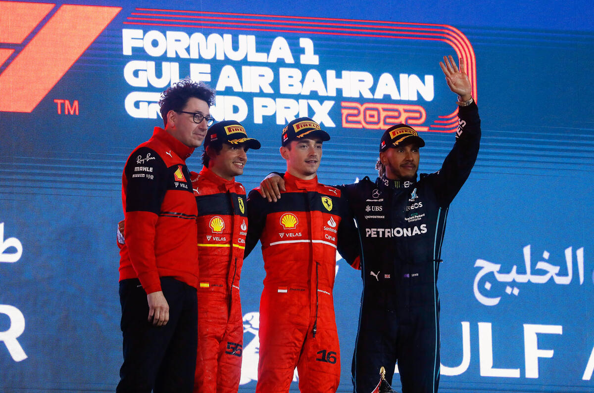 98 F1 podium Bahrain 2022