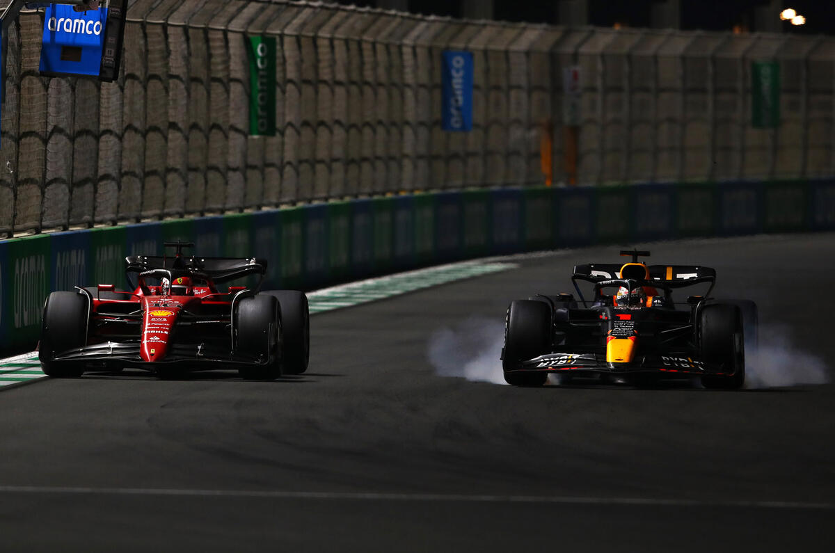 98 F1 Saudi 2022 racing Ferrari Red Bull