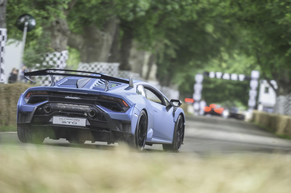 98 Lamborghini Huracan STO Goodwood rear 98 Lamborghini Huracan STO Goodwood rear
