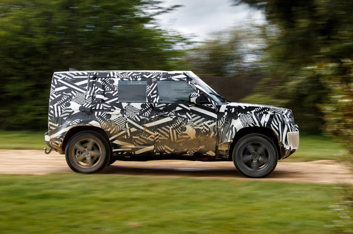 2020 Land Rover Defender prototype ride - hero side