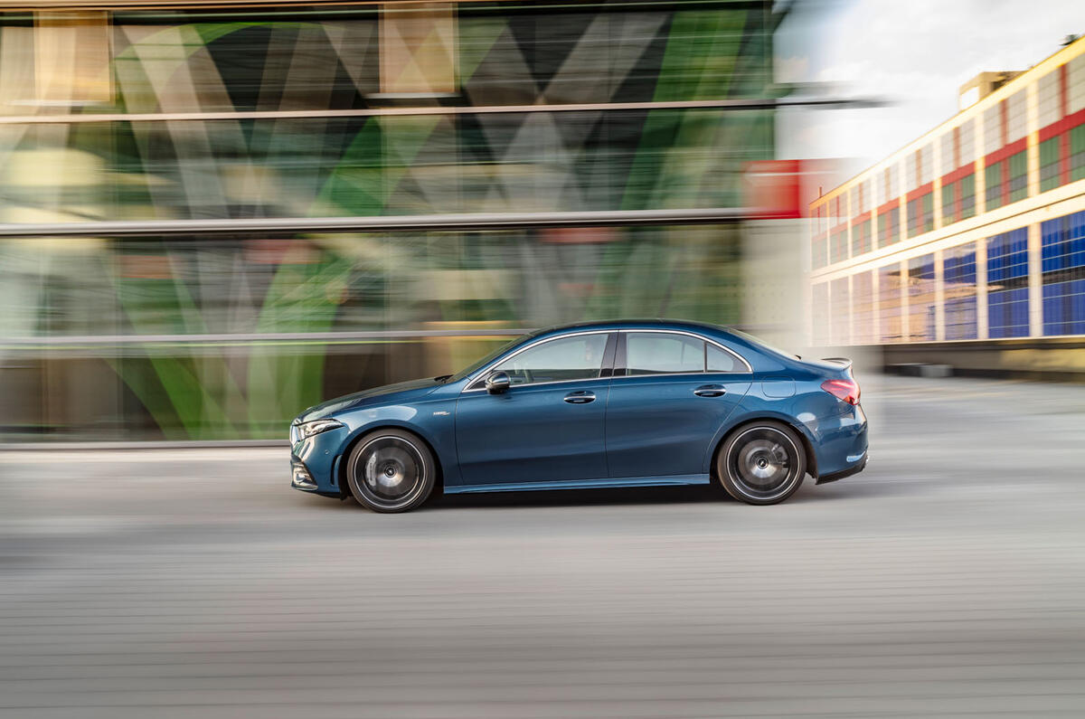 Mercedes-AMG A35 Saloon 2019 official reveal - hero side