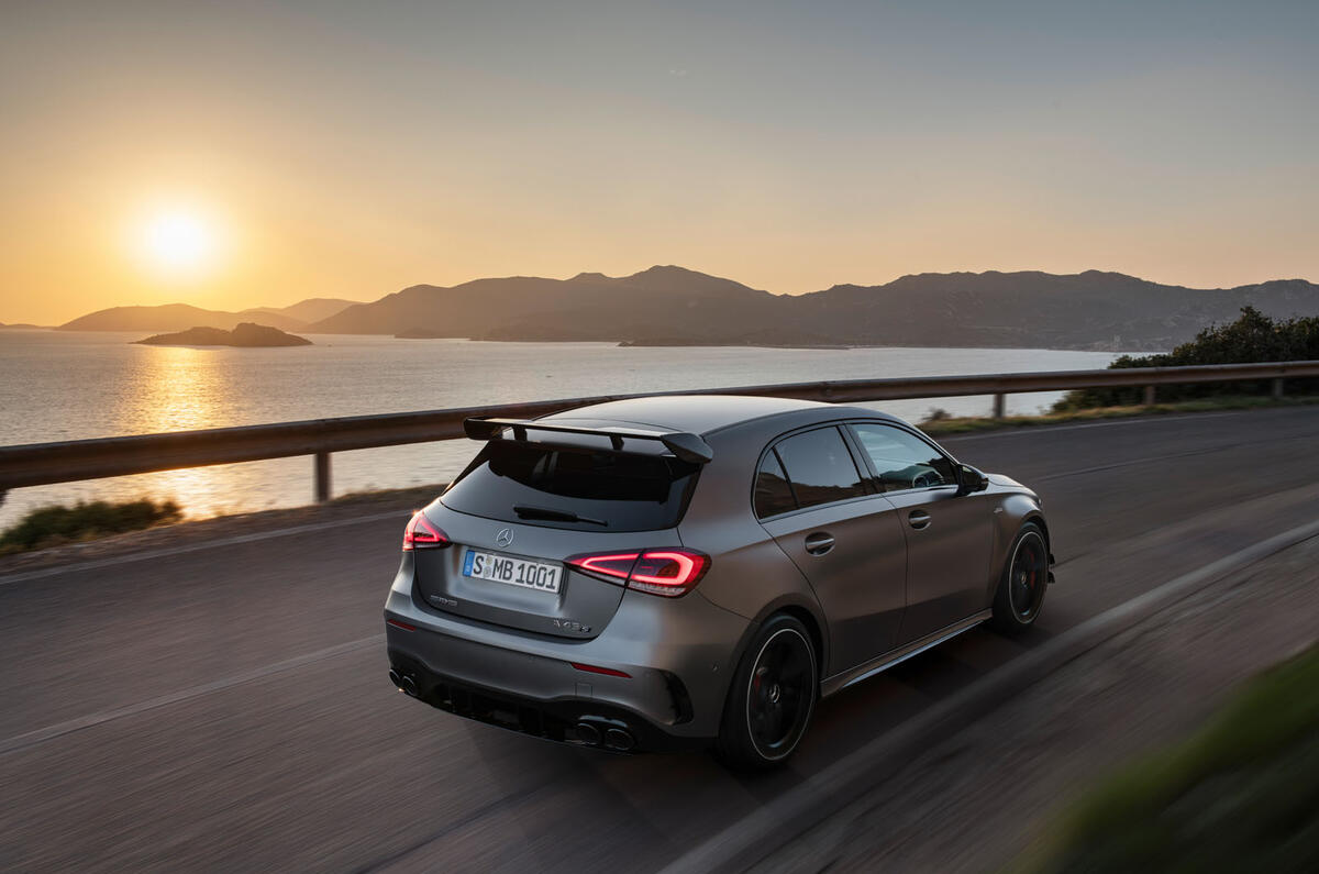Mercedes-AMG A45 S 2019 official reveal - hero rear