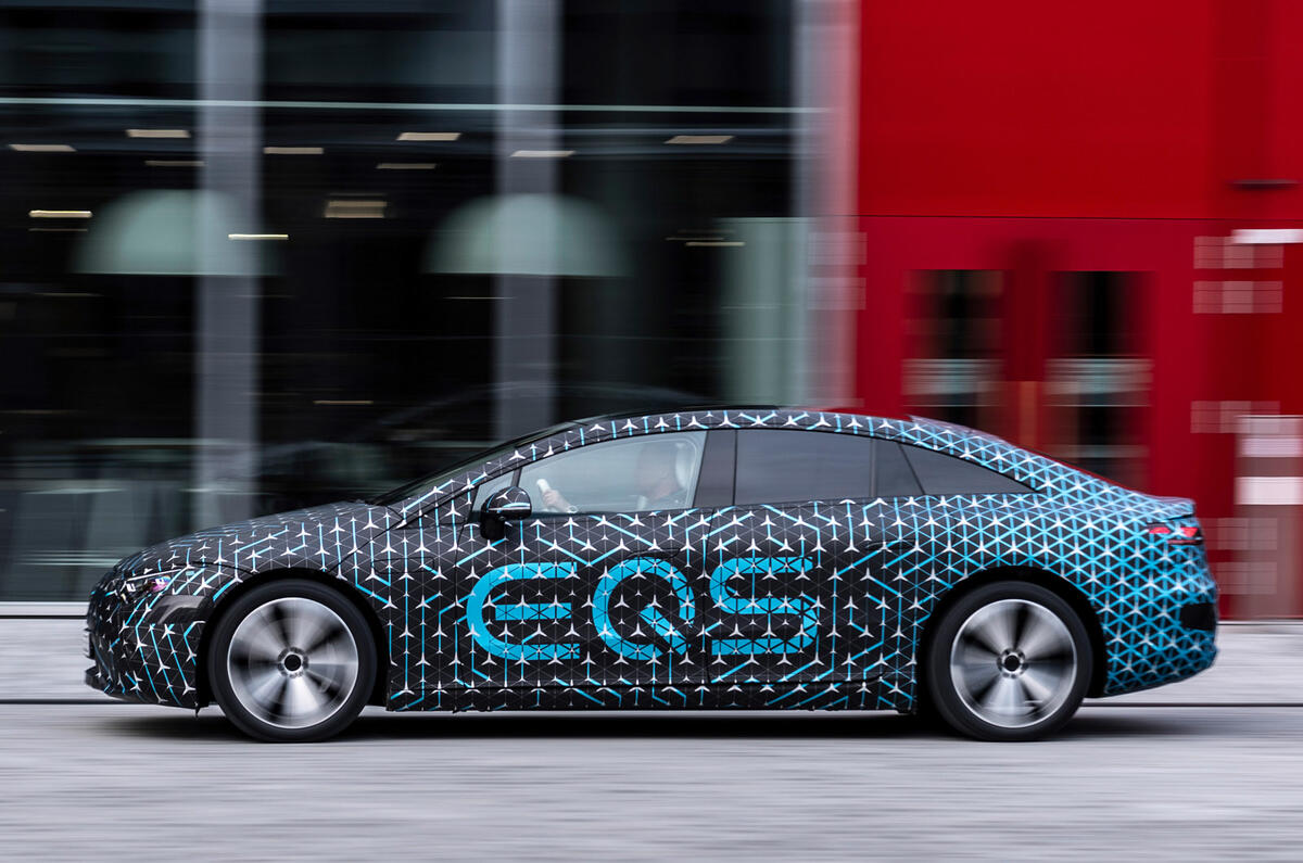 98 Mercedes Benz EQS prototype ride 2021 hero side