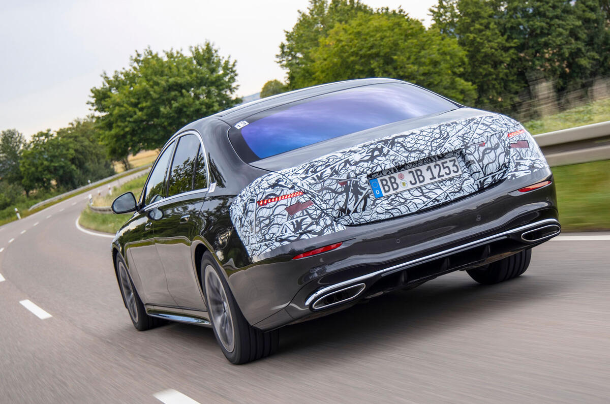 2020 Mercedes-Benz S-Class prototype ride - hero rear
