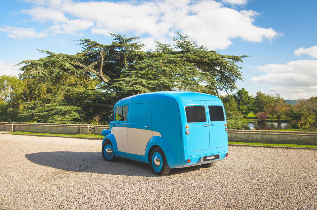 Morris JE electric van official images - static rear