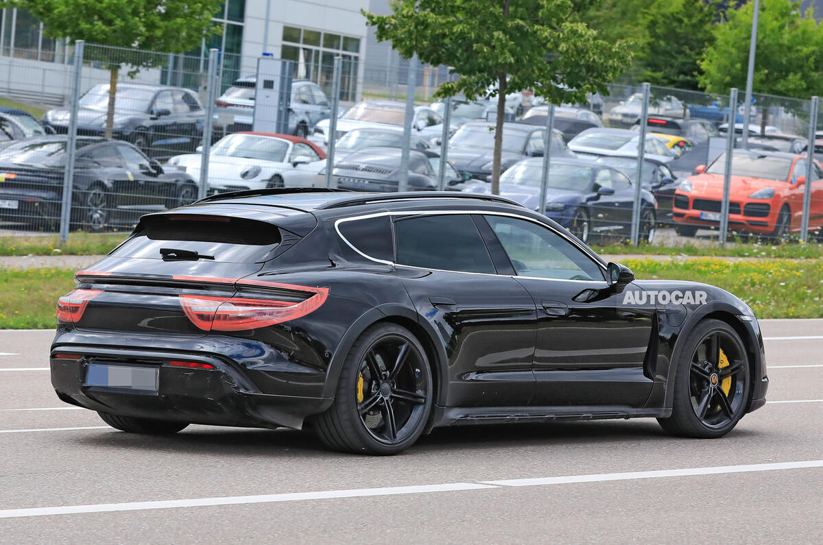 Porsche Taycan Cross turismo spy images - rear three quarters Porsche Taycan Cross turismo spy images - rear three quarters