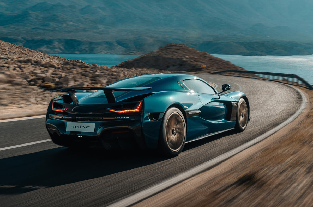 98 Rimac Nevera 2021 official reveal tracking rear 98 Rimac Nevera 2021 official reveal tracking rear