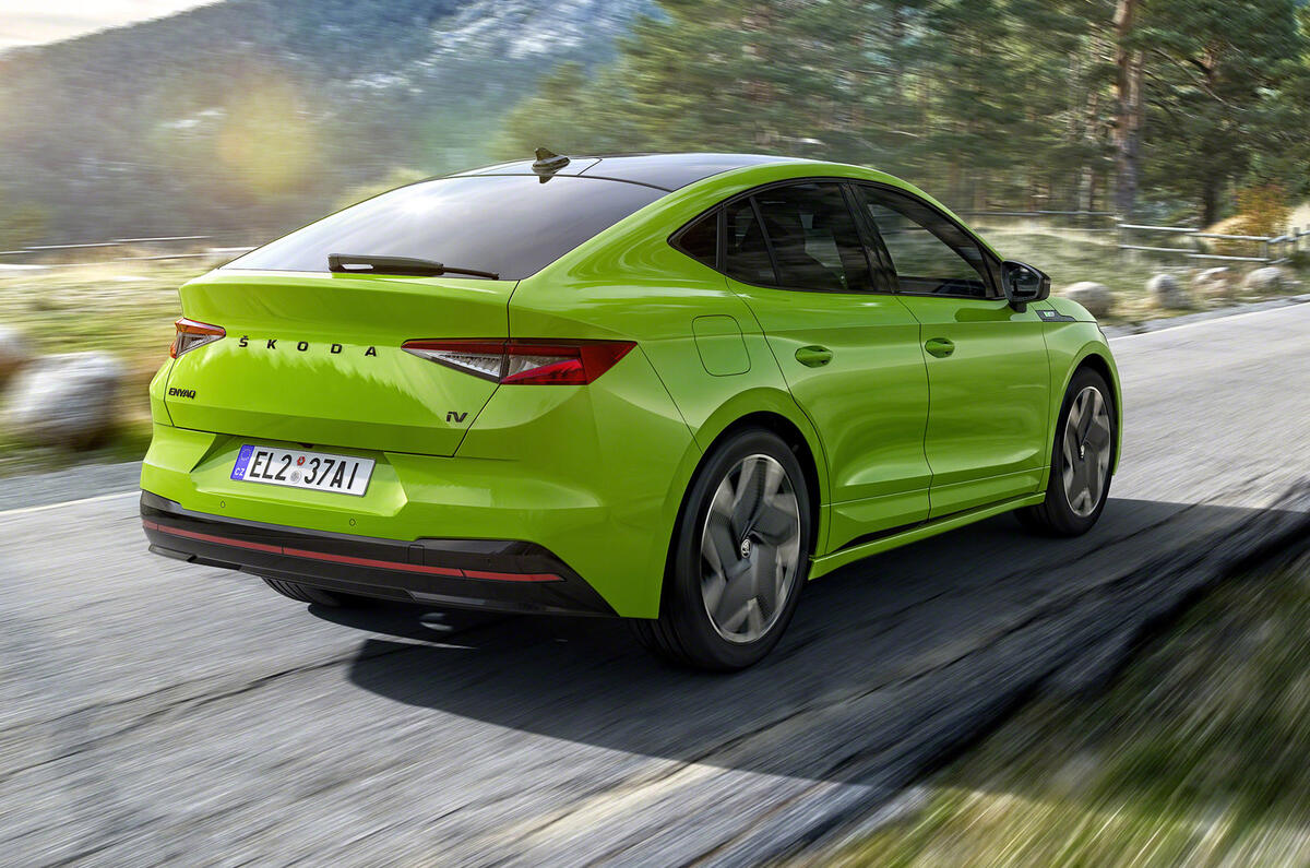 98 Skoda Enyaq coupe vRS 2022 official images tracking rear