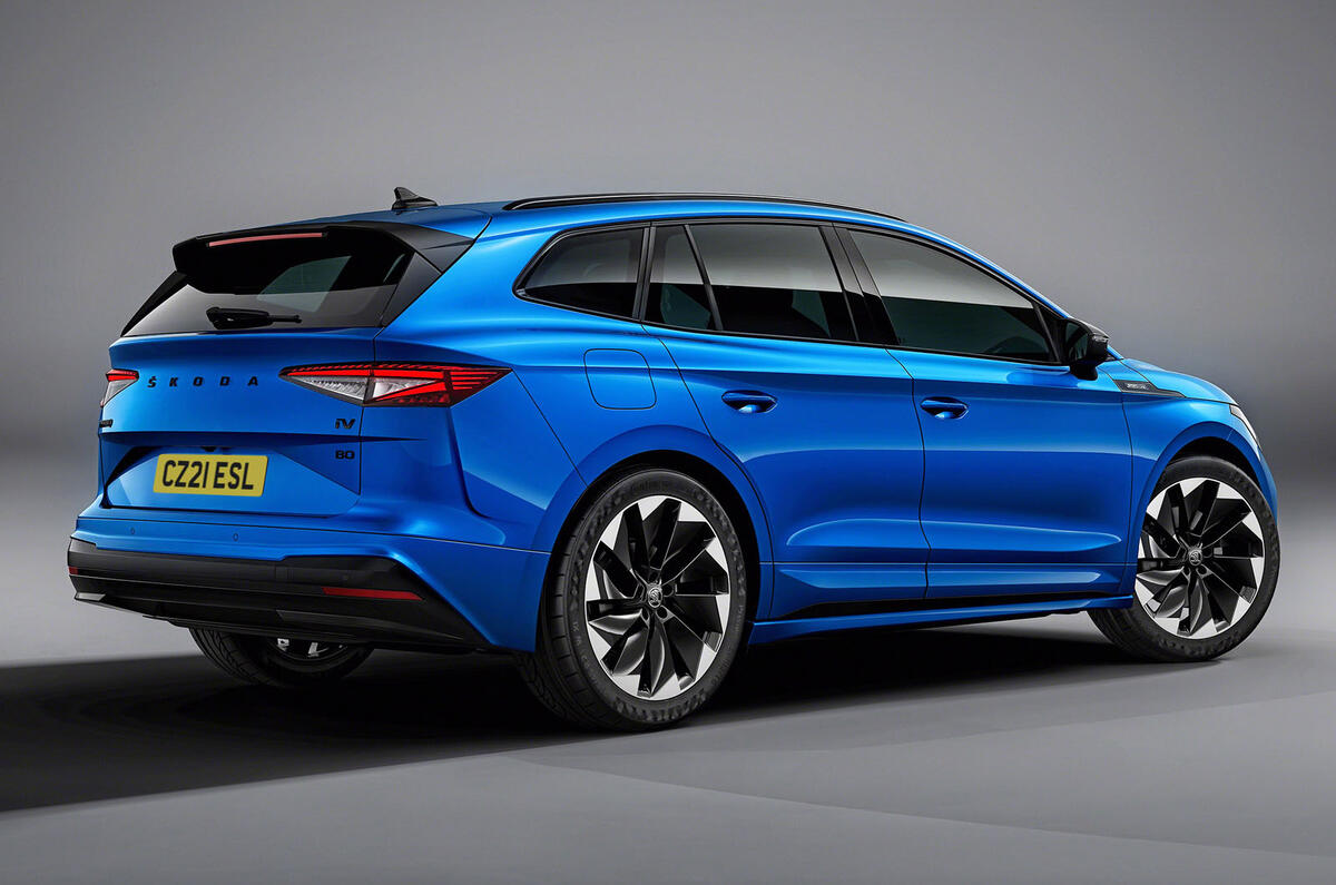 98 Skoda Enyaq Sportline 2021 official press static rear 98 Skoda Enyaq Sportline 2021 official press static rear
