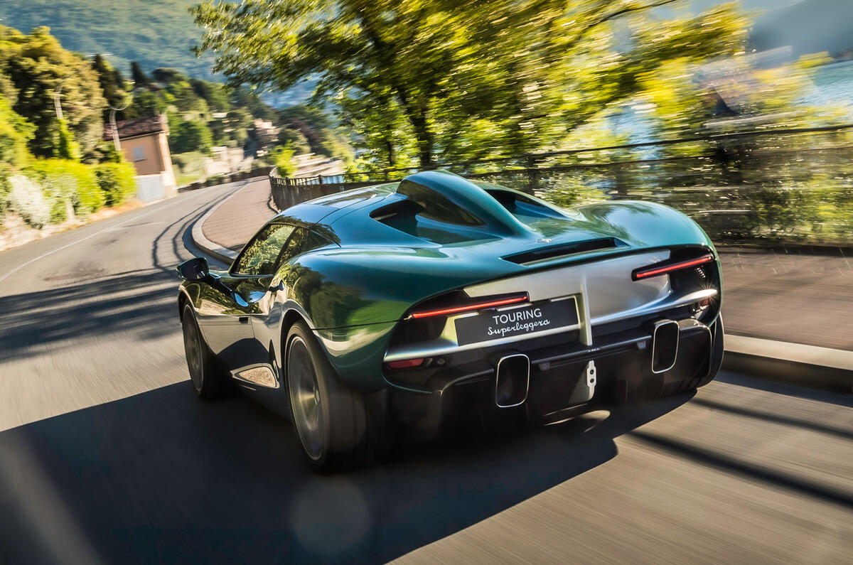 98 Touring Superleggera Arese RH95 official reveal tracking rear 98 Touring Superleggera Arese RH95 official reveal tracking rear