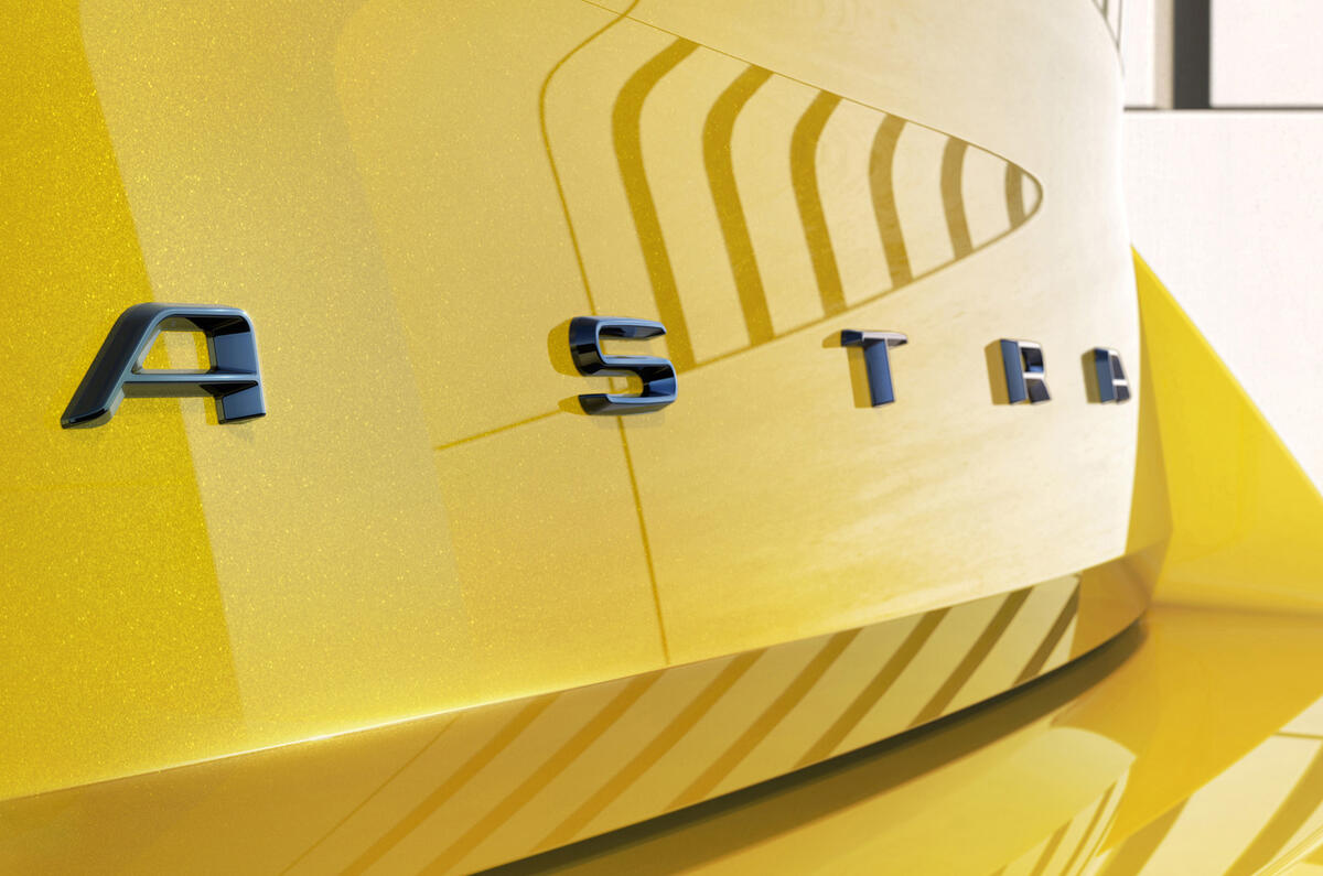 98 Vauxhall Astra 2021 teaser images rear badge 98 Vauxhall Astra 2021 teaser images rear badge