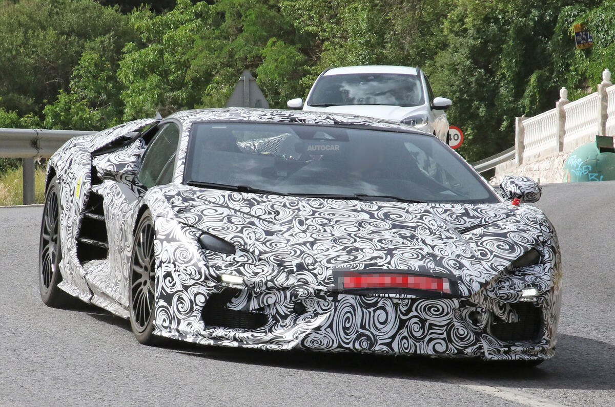 98 Lamborghini Aventador successor disguised front angle