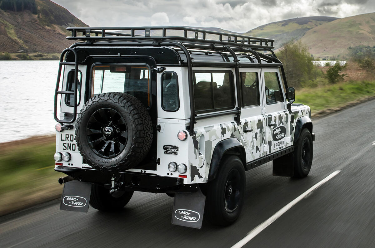 98 Land Rover Classic Defender Works V8 Trophy rear 