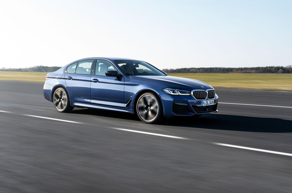 BMW 530e 2020 facelift official images - tracking front