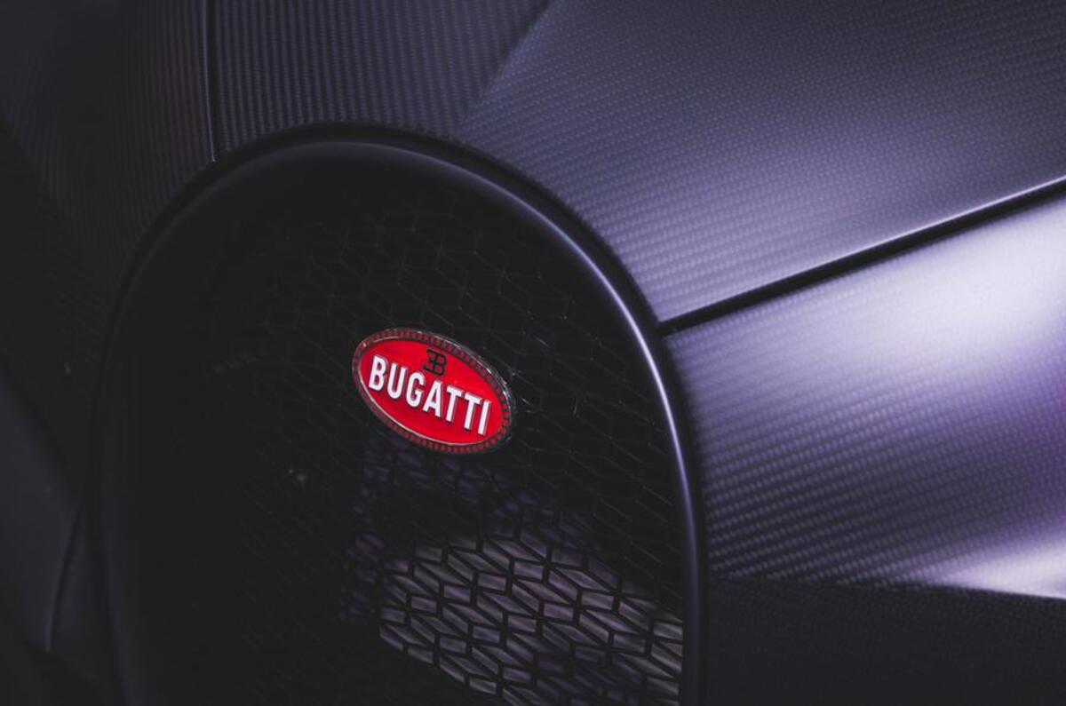 Bugatti logo on Chiron front bumper Bugatti logo on Chiron front bumper