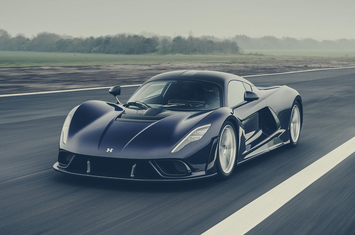 Hennessey Venom F5 official images - tracking front