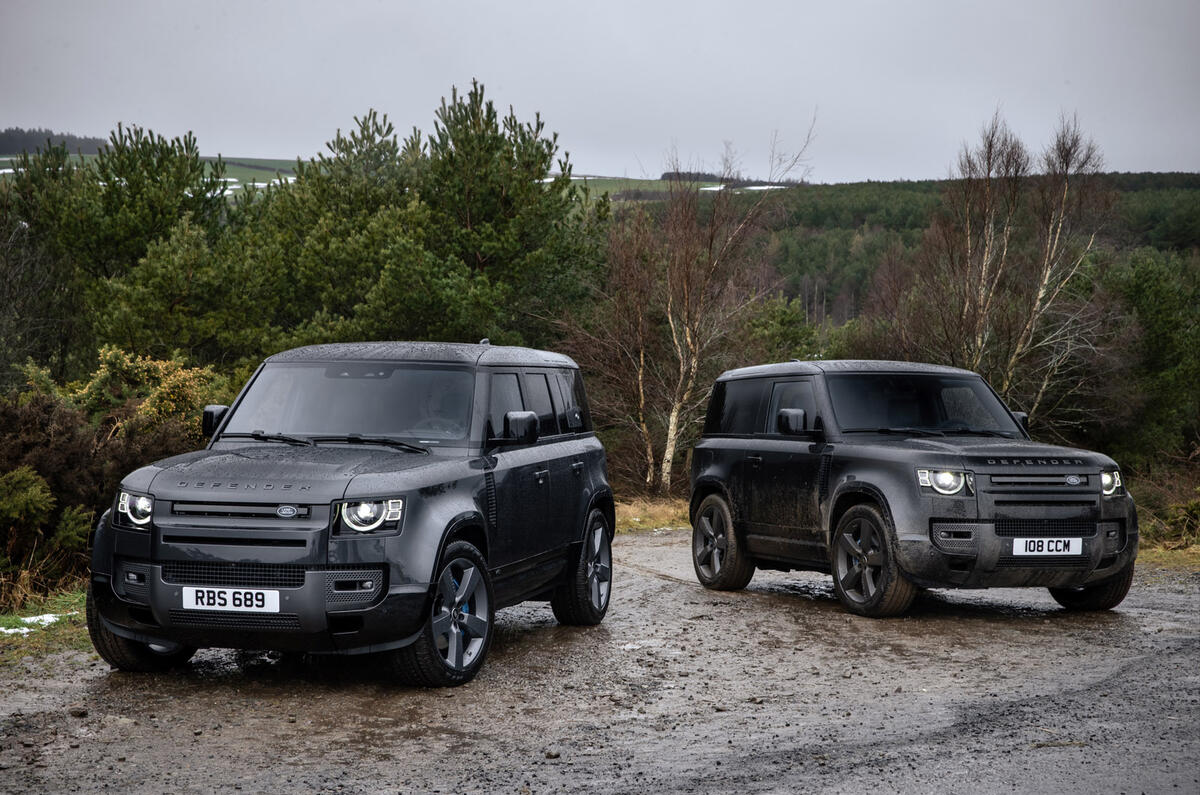 99 Land Rover Defender V8 2021 official images hero pair