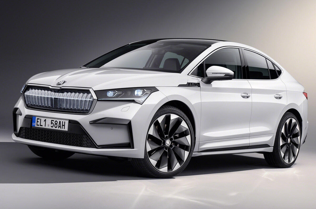 99 Skoda Enyaq coupe official studio static front