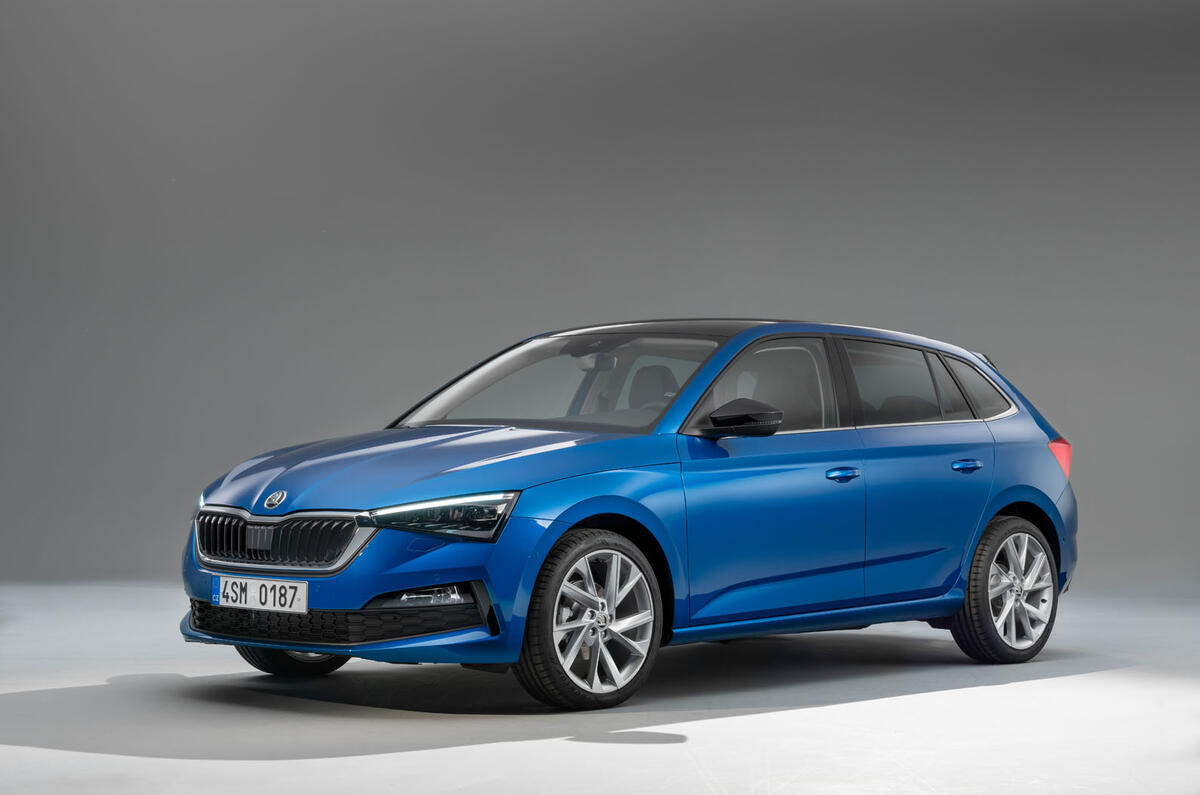 Skoda Scala 2019 official reveal - studio hero front