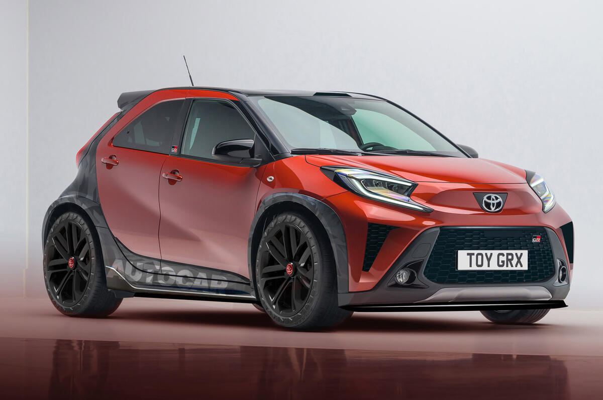 99 Toyota GR Aygo X render by Autocar lead