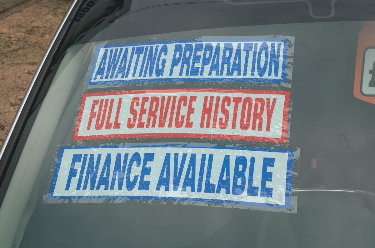 Used car window stickers