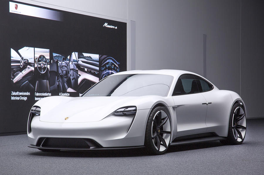 Porsche Mission E electric saloon revealed at Frankfurt ...