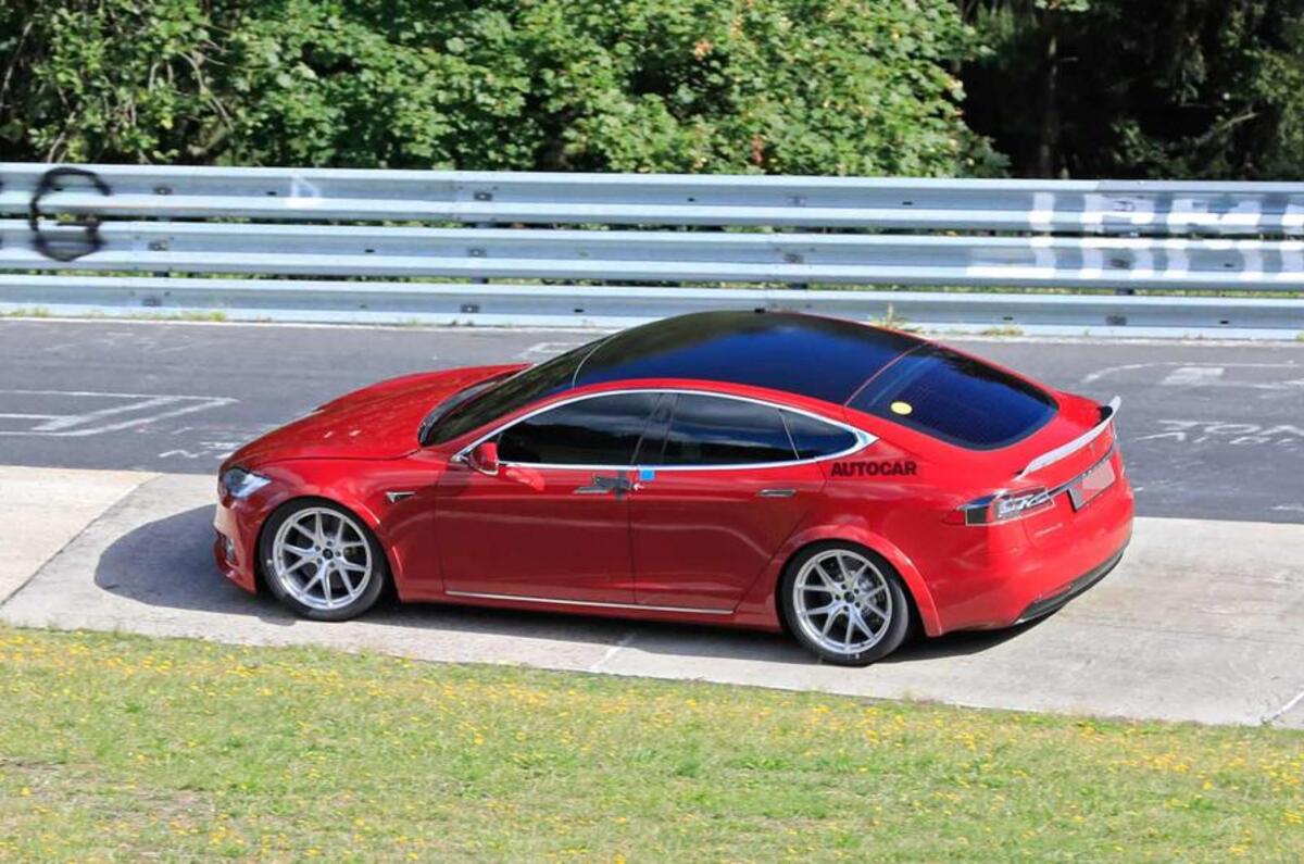 Tesla Model S Plaid prototype at Nurburgring - side Tesla Model S Plaid prototype at Nurburgring - side