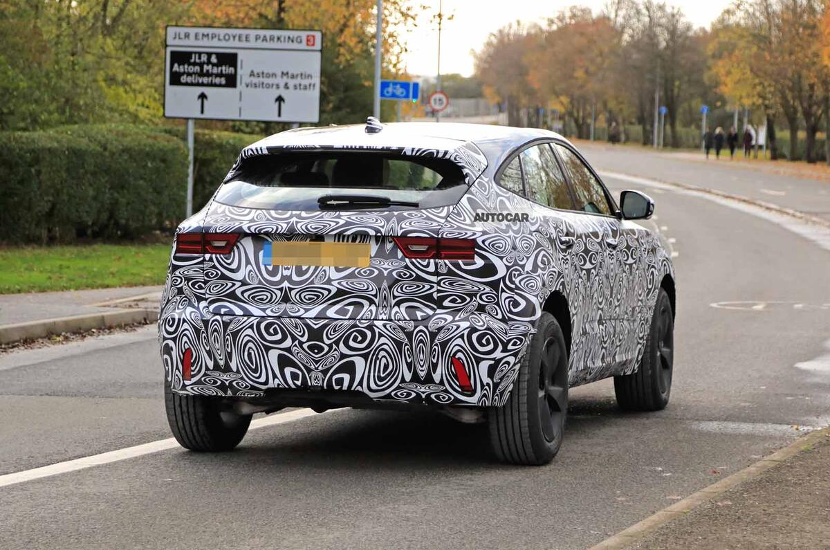 Jaguar E-Pace facelift spies rear side