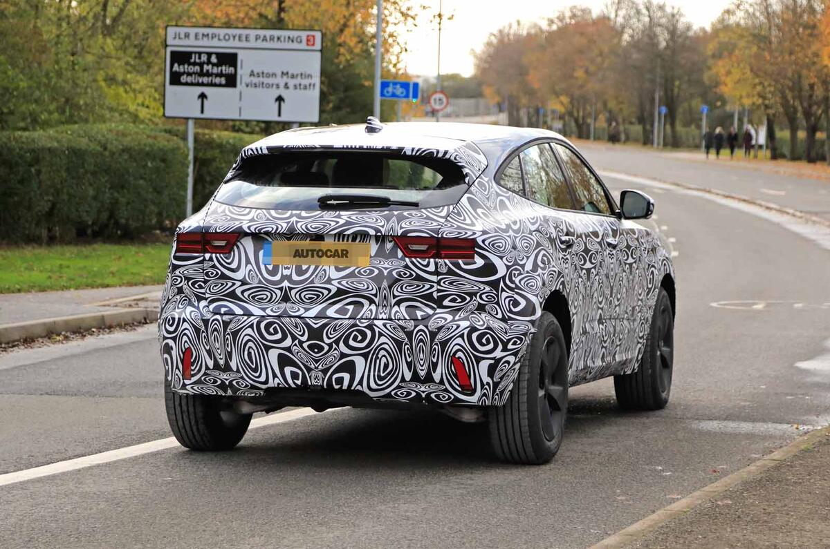 Jaguar E-Pace facelift spies rear
