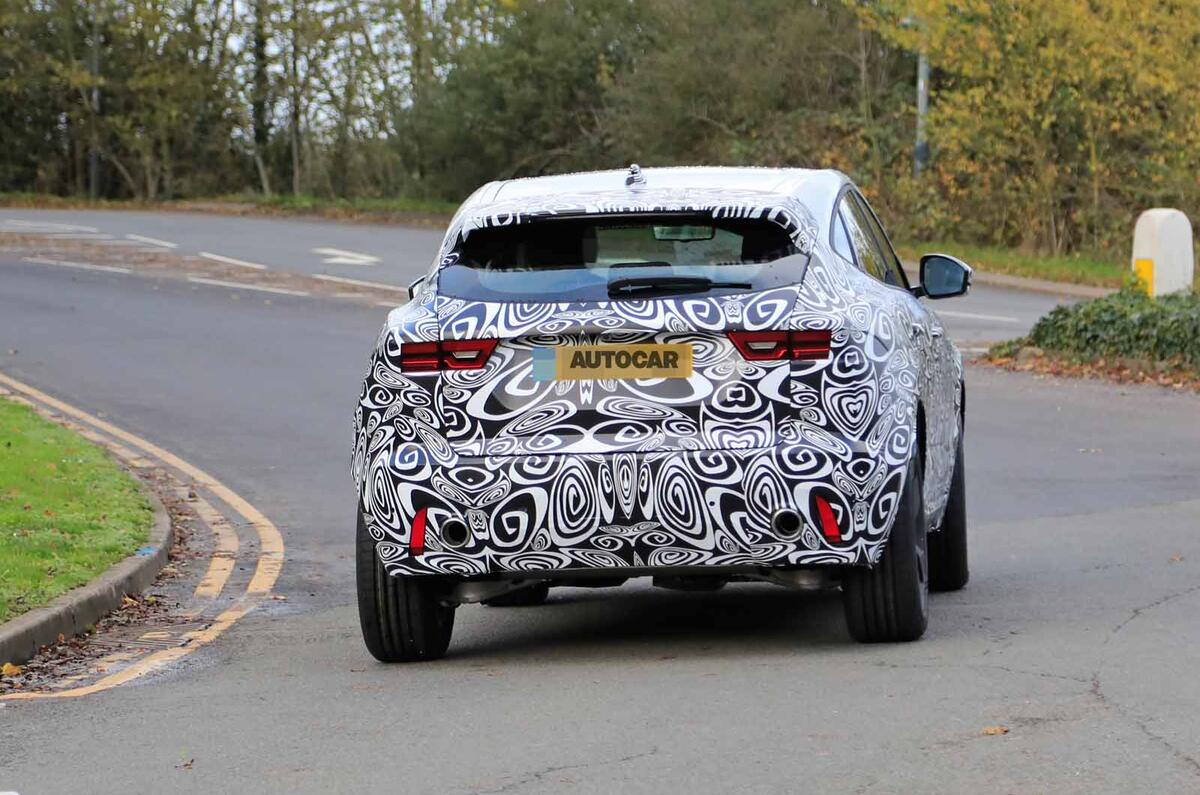 Jaguar E-Pace facelift spies rear on