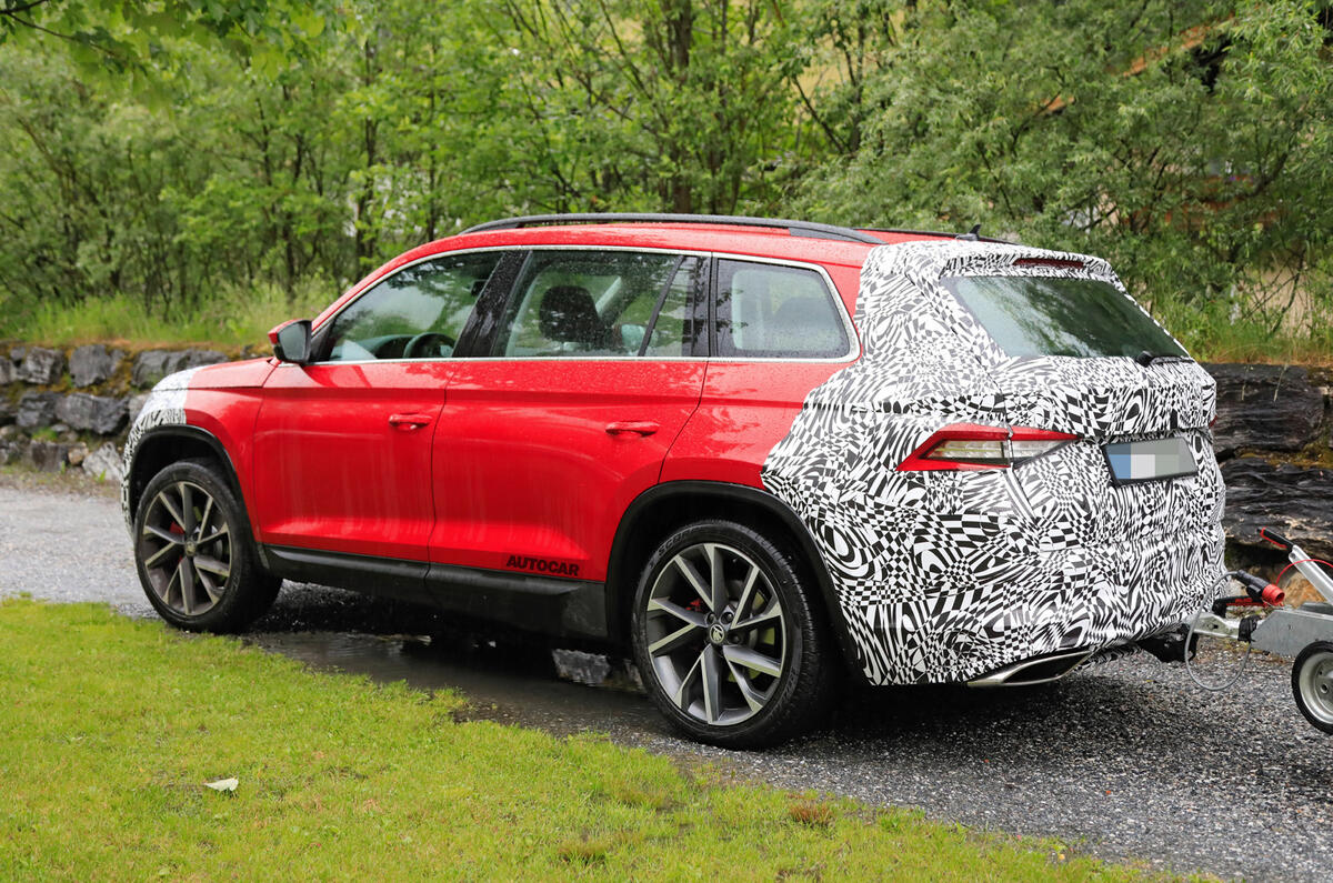 2021 Skoda Kodiaq vRS prototype - rear 2021 Skoda Kodiaq vRS prototype - rear