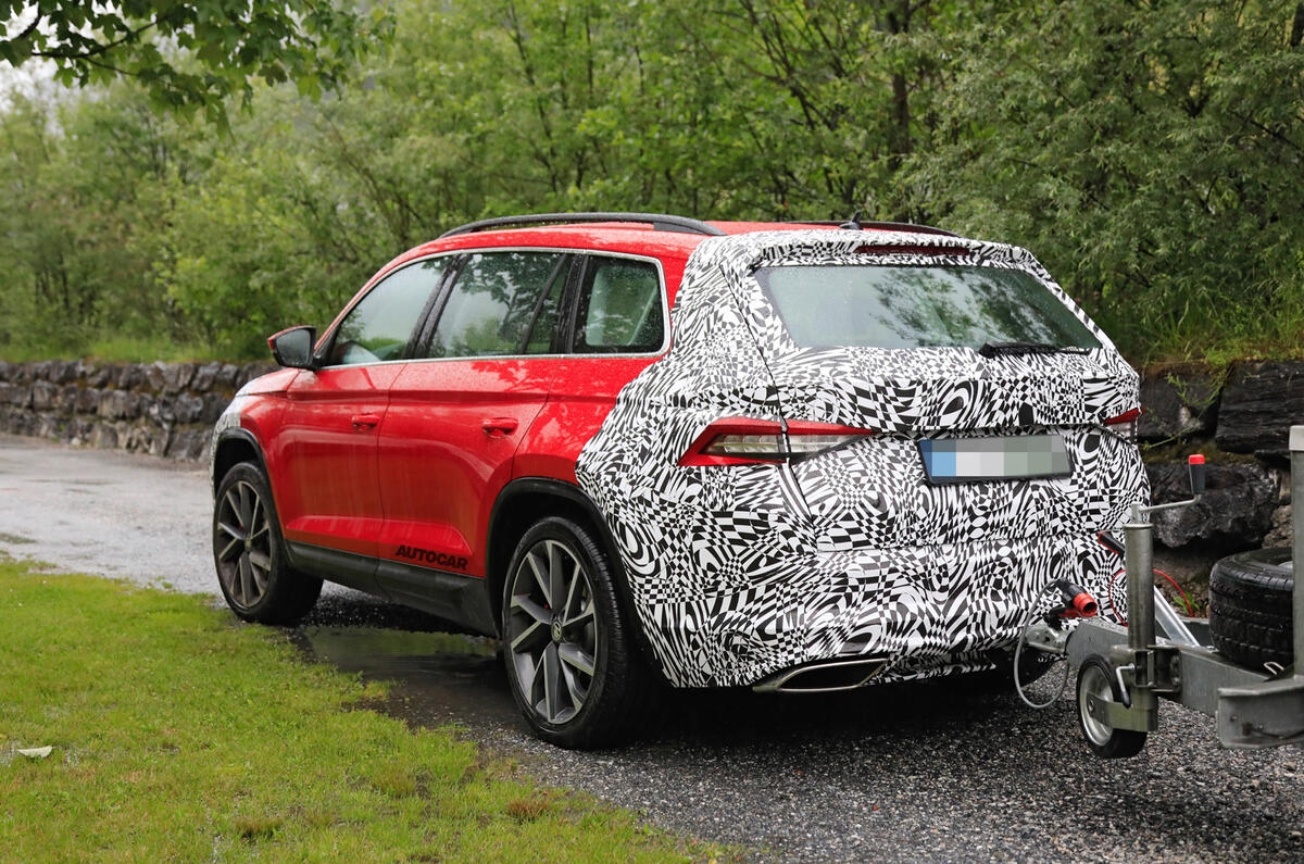 2021 Skoda Kodiaq vRS prototype - rear 2021 Skoda Kodiaq vRS prototype - rear