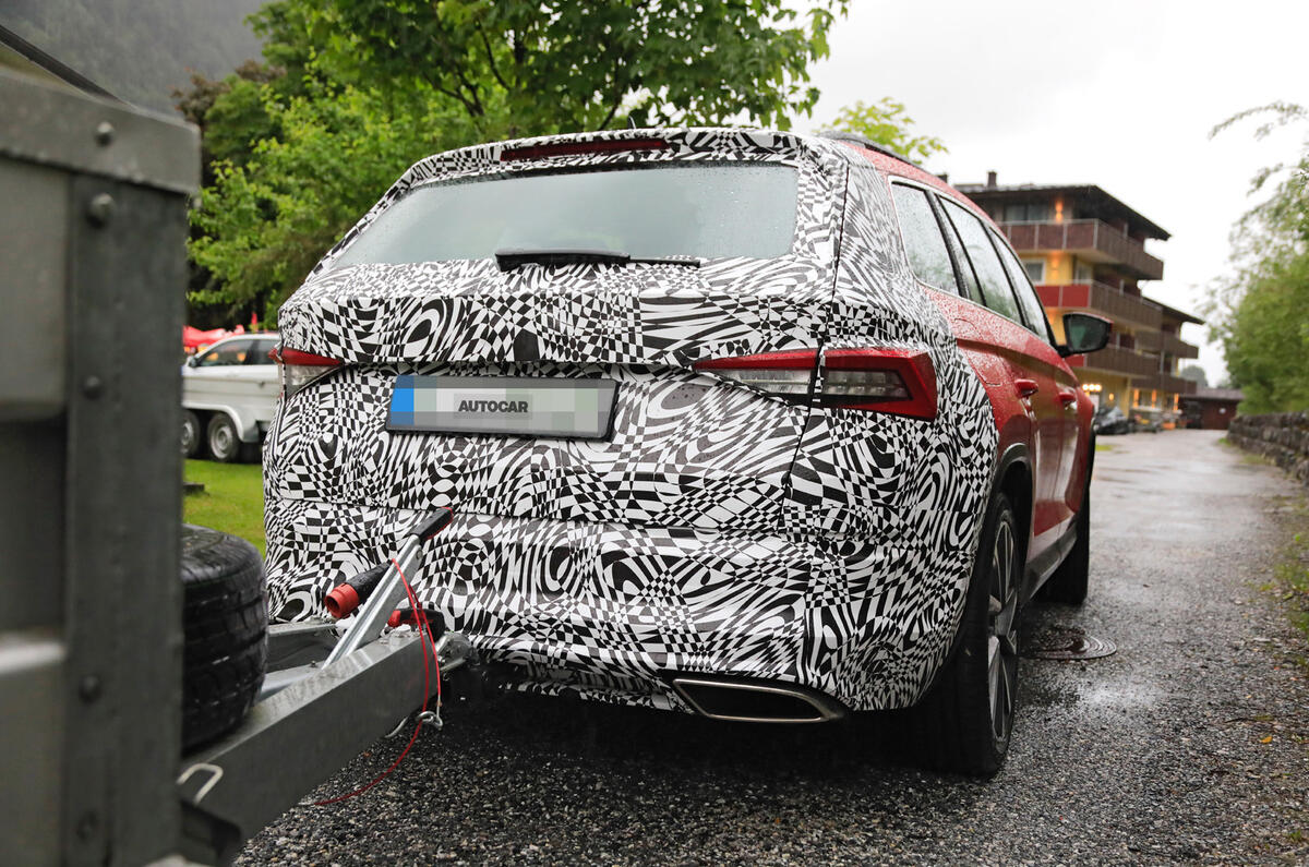 2021 Skoda Kodiaq vRS prototype - rear 2021 Skoda Kodiaq vRS prototype - rear