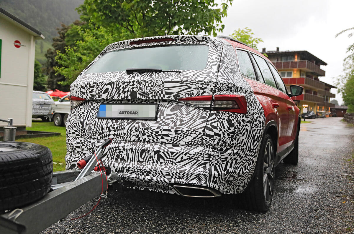 2021 Skoda Kodiaq vRS prototype - rear 2021 Skoda Kodiaq vRS prototype - rear