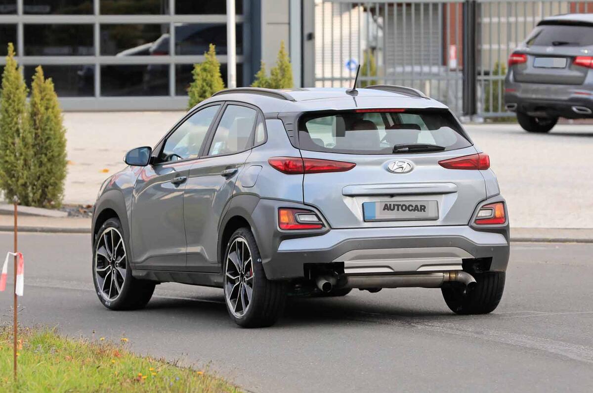 Hyundai Kona N spyshots rear road