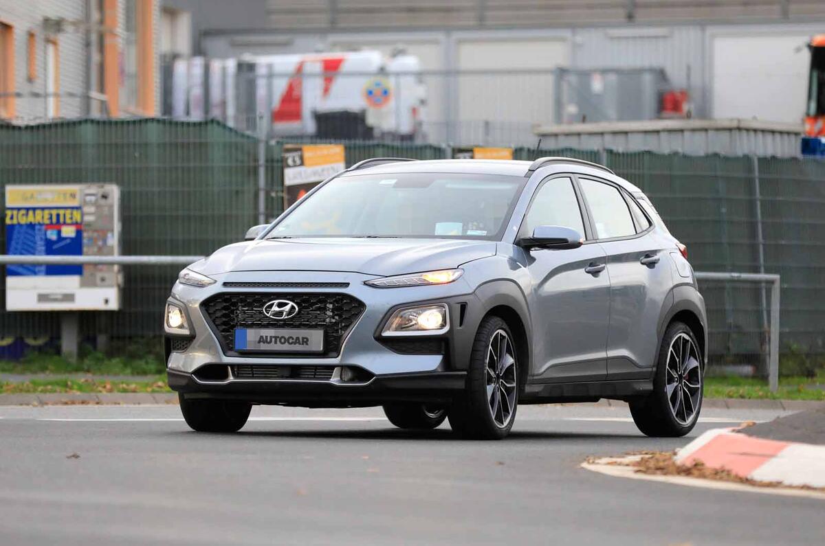 Hyundai Kona N spyshots front road