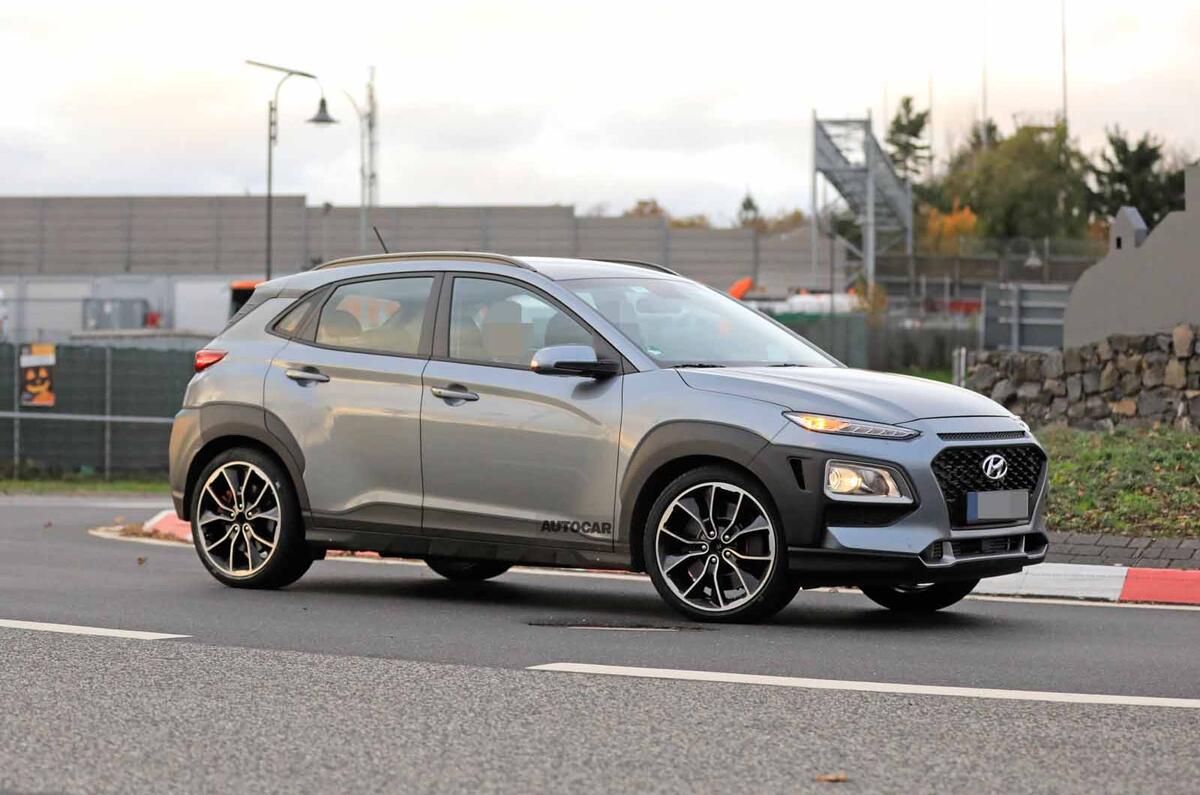 Hyundai Kona N spyshots front side